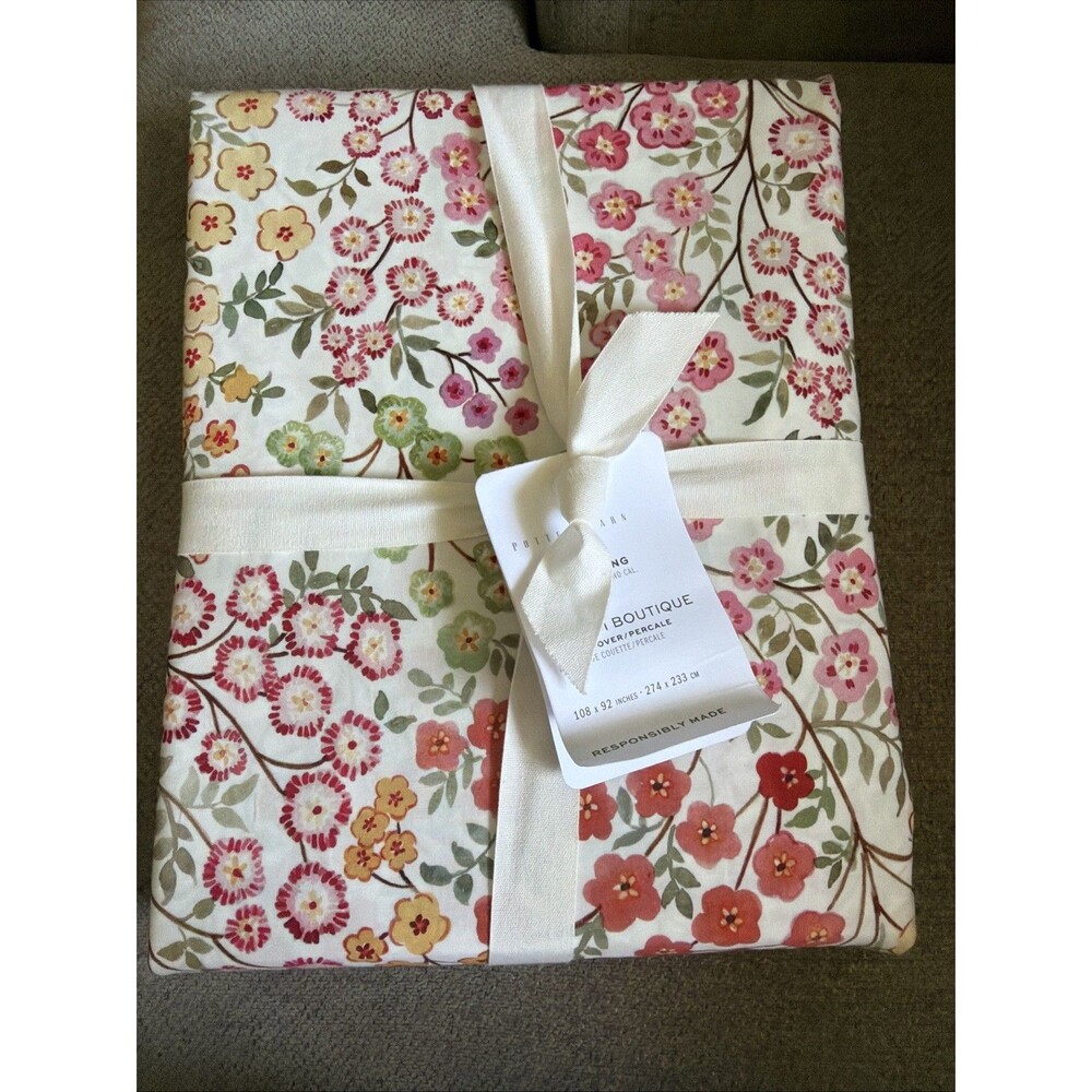 NWT Pottery Barn BLOOM BOUTIQUE Printed Duvet Cover King Size RARE STUNNING